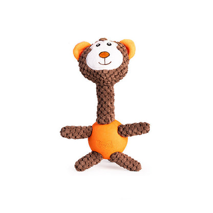 Cloth velvet rubber rabbit lion interactive voice ball grinding animal series interactive dog toys