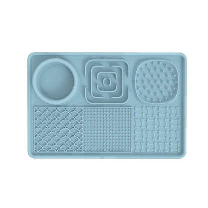 Tapis de léchage multi-surfaces + Spatule Plateau plaisirs avec ventouses 8''x 8''et 12''x 8''
