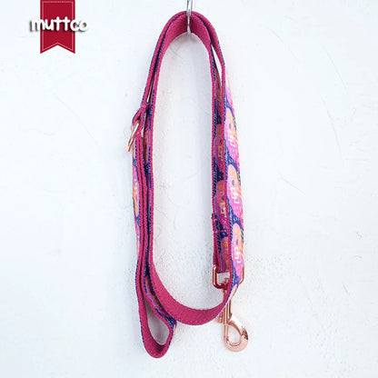 MUTTCO - THE PINK GRAFFITI - Ensemble Collier et Laisse pour Fait à la main et Personnalisé - Gravé au laser