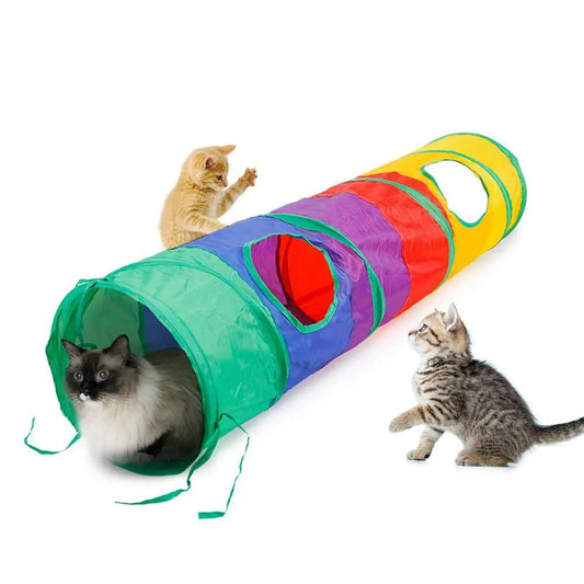 Tunnel de Jeu Pliable pour Chat - Tube Jouet Interactif pour Chats, Furets et Petits Animaux