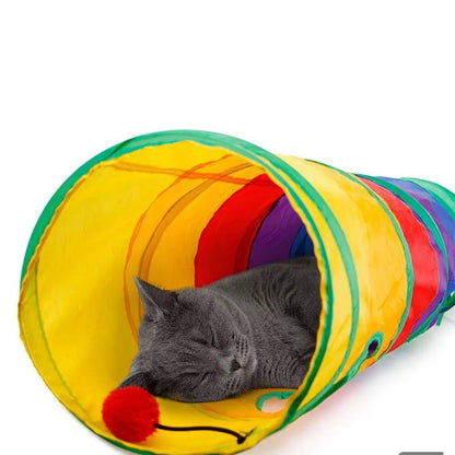 Tunnel de Jeu Pliable pour Chat - Tube Jouet Interactif pour Chats, Furets et Petits Animaux