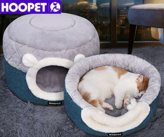 Lit Douillet 2en1 pour Chat et Chien - Panier Moelleux Ultra-Confortable Hiver