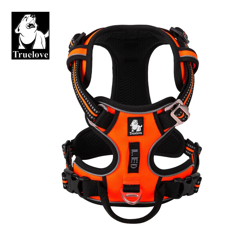 Truelove - Harnais anti-traction élégant, sécuritaire et durable pour Chiens - Orange
