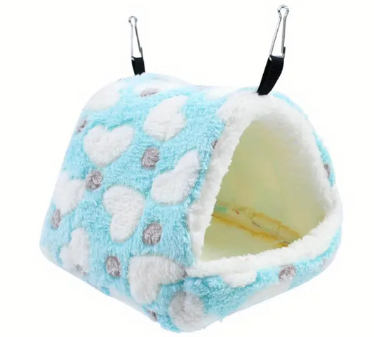 Nid en polar pour petits Animaux Bleu pâle avec coeur (Taille S)