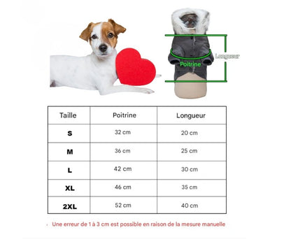 Winter Coat for Small Dogs - Warm Hooded Jacket with Fleece Lining