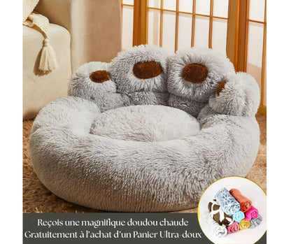 Panier Douillet Ultra-Chaud Hiver pour Chien et Chat - Coussin Amovible et Lavable + DOUDOU CHAUDE GRATUITE