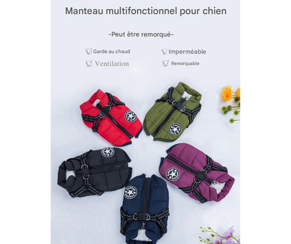 Manteau d'Hiver pour Chien avec Harnais Intégré - Imperméable et Chaud