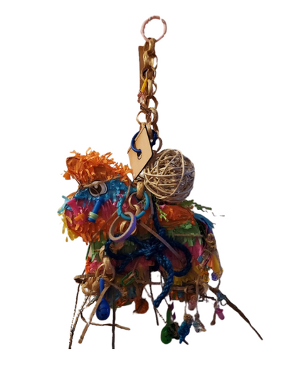 Jouet Pinata cheval multicolore avec 10 jouets de patte et de bec inclus