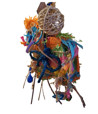 Jouet Pinata cheval multicolore avec 10 jouets de patte et de bec inclus