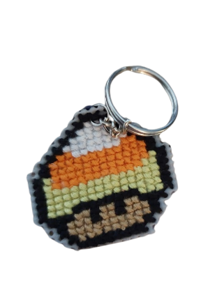 Porte-clés en points de croix - Super Mario Bross bonbons maïs