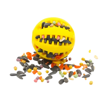 Balle/  Boule de Friandises Interactive Jaune pour Perroquets et petits animaux - Jouet de Recherche Alimentaire
