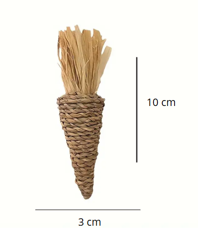 Jouet carotte à mâcher en jonc de mer naturel 10cm