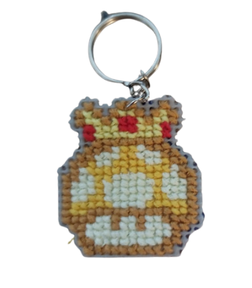 Porte-clés en points de croix - Champignon Mario Bross Royal