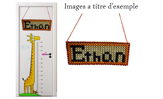 Pendentif/ Affichage de porte en points de croix Ethan