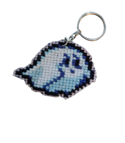 Porte-clés en points de croix Mario World Fantôme Boo