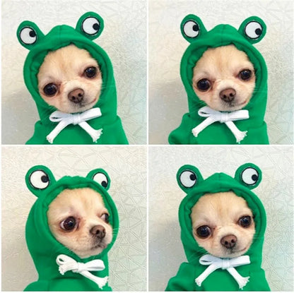 Costume d'halloween tendance Grenouille Amusante en polaire - Pour Chiens et Chats