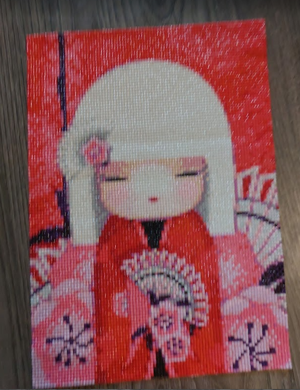 Peinture au diamant Jeune Geisha terminée