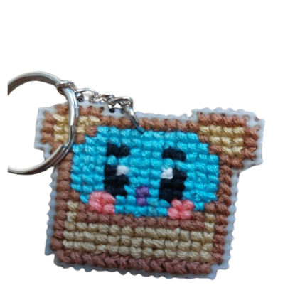 Porte-Clés en points de croix - Monstre Mignon