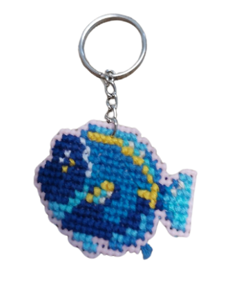 Porte-Clés en points de croix - Poisson