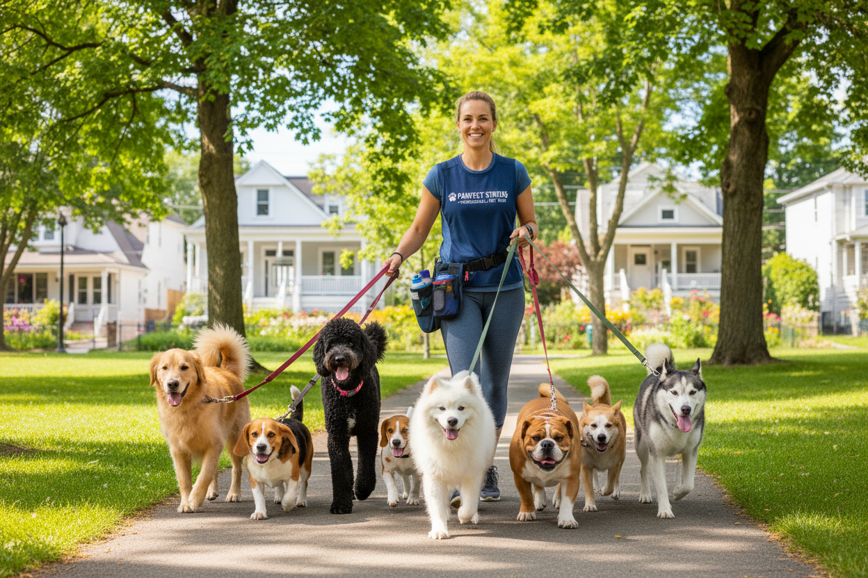Service professionnel de promenade de chiens