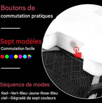 Harnais  anti-traction avec lumière DEL et 7 modes lumineux - Pour chien