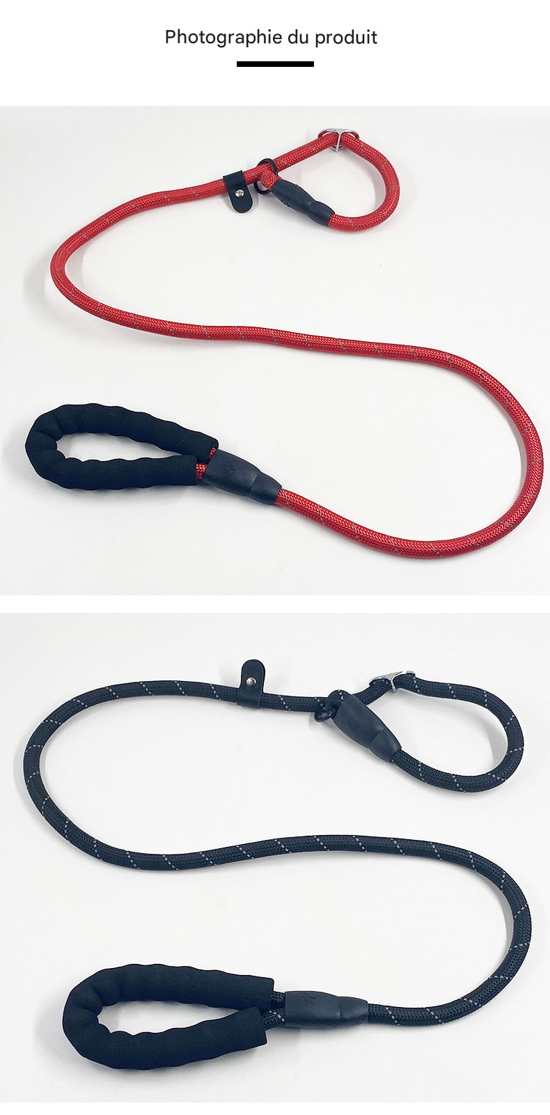 Laisse Chaîne Réfléchissante Anti-Choc - Pour Chiens Robuste et Sécuritaire