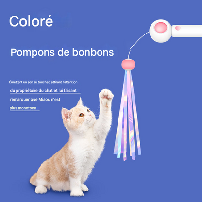Jouet Laser Interactif pour Chat avec Plumes - Stimulation Mentale et Physique