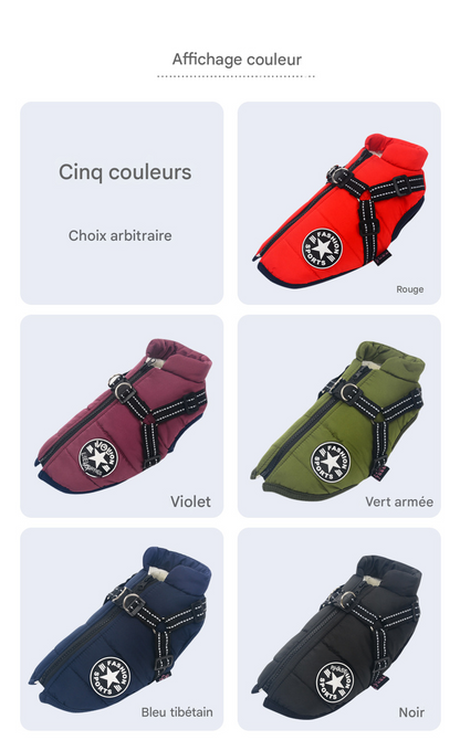 Manteau d'Hiver pour Chien avec Harnais Intégré - Imperméable et Chaud