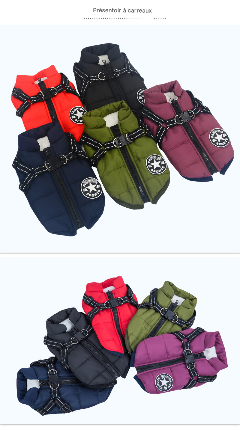 Manteau d'Hiver pour Chien avec Harnais Intégré - Imperméable et Chaud