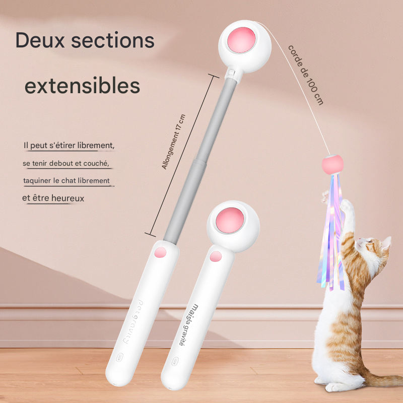 Jouet Laser Interactif pour Chat avec Plumes - Stimulation Mentale et Physique