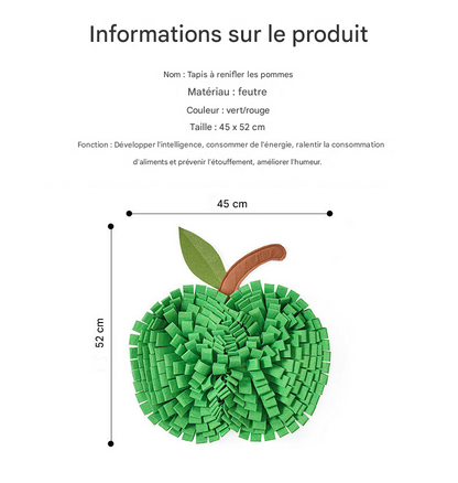 Tapis de Fouille Pomme Verte - Pomme Rouge - 45cm x 52cm
