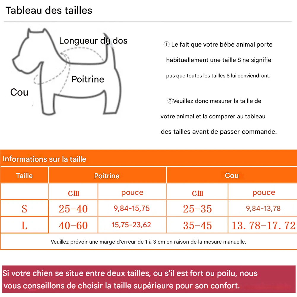 Harnais Sac à Dos pour Chien - Respirant et Ajustable avec Pochette à Collations