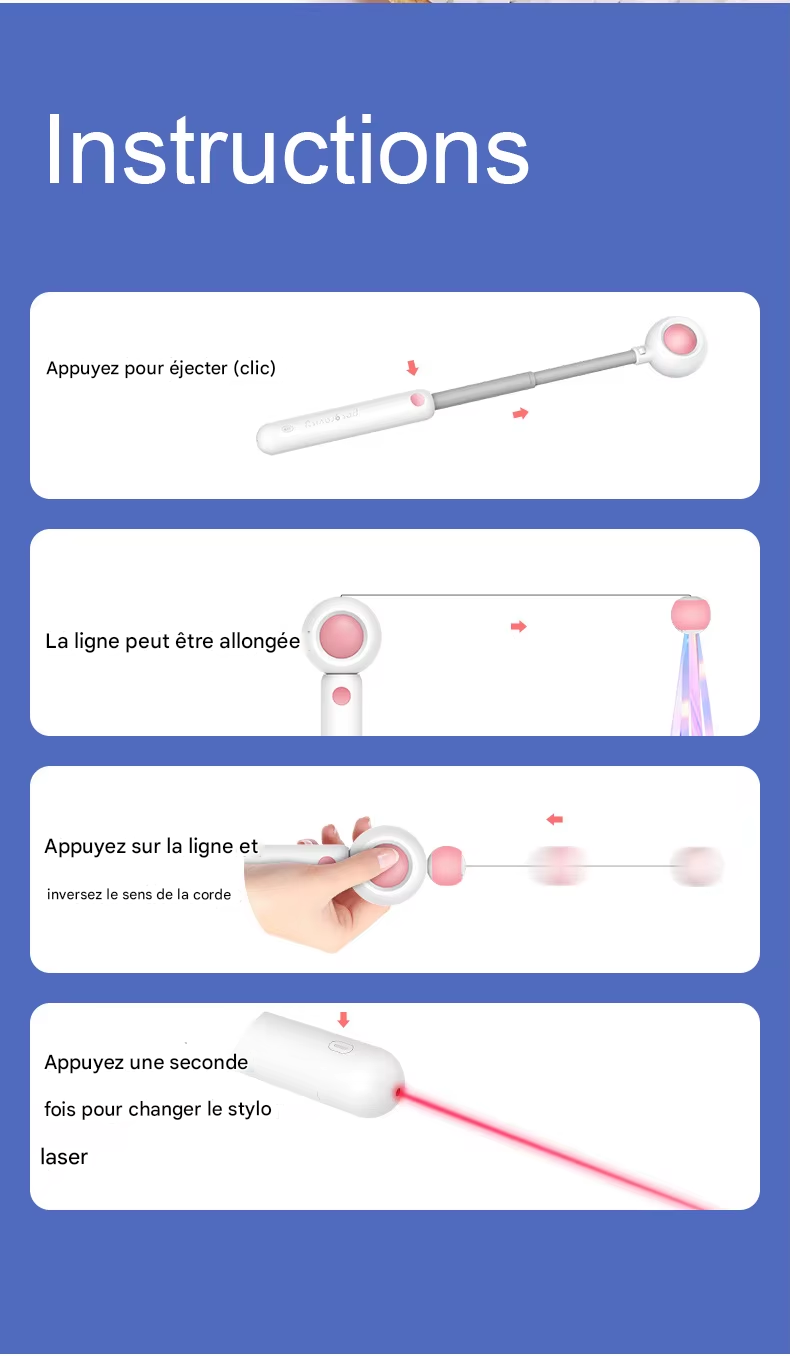 Jouet Laser Interactif pour Chat avec Plumes - Stimulation Mentale et Physique
