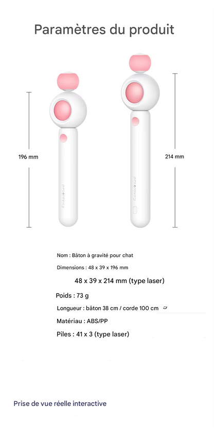 Jouet Laser Interactif pour Chat avec Plumes - Stimulation Mentale et Physique