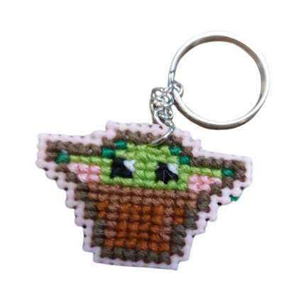 Porte-Clés en points de croix - Star Wars Yoda